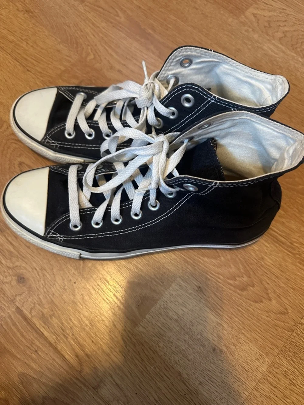 Converse Black High Top Canvas Sneakers with White Trim - Picture 6 of 16